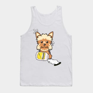 Naughty Yorkshire Terrier Spilled Mayonnaise Tank Top